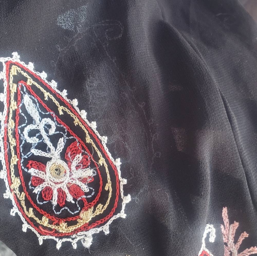 Anthropologie Love Sam Sheer & Embroidered Long Sleeve Women's Blouse Medium - Picture 6 of 9